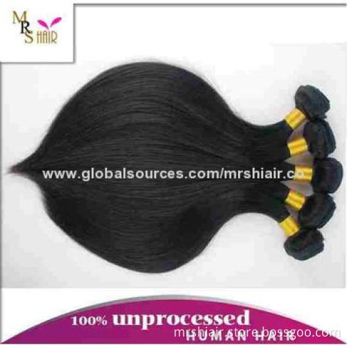 28" Unprocessed Black Color Silky Straight Peruvian Virgin Hair Weft